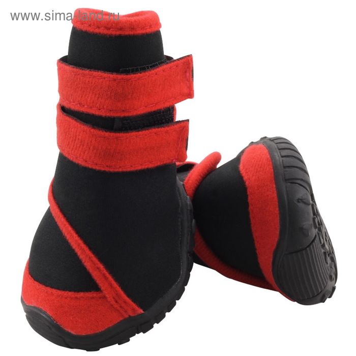 Ботинки Triol мягкие для собак XL , неопрен на липучках,  красные - Фото 1