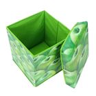 Короб для хранения (пуф) складной, 31×31×31 см, цвет зелёный - Фото 4