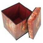 Короб для хранения (пуф) складной, 31×31×31 см, цвет коричневый - Фото 4