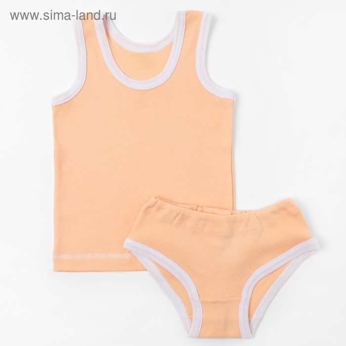 Комплект для девочки (майка+трусы), рост 86-92 см , цвет персиковый   1082-52_М - Фото 1