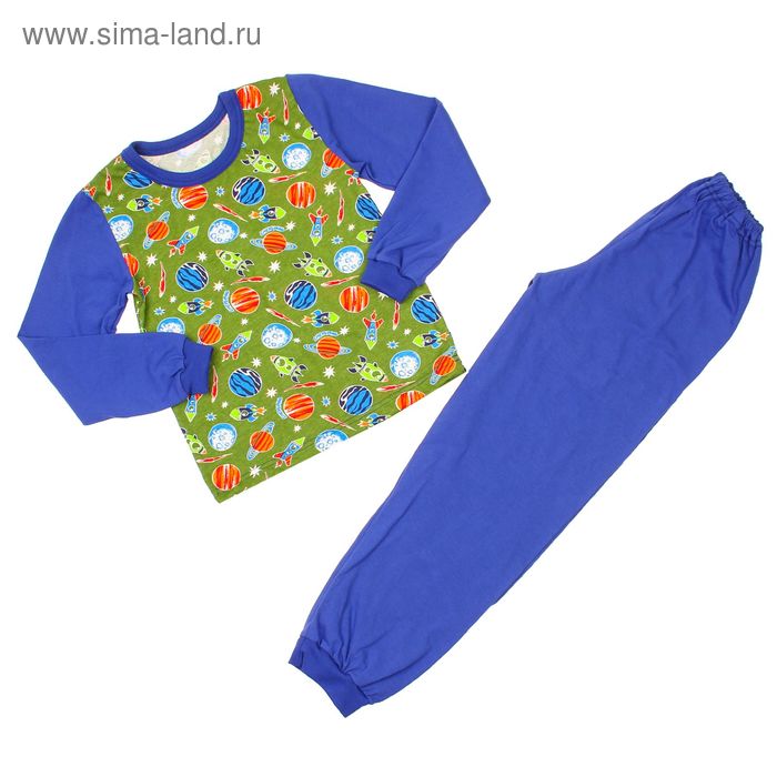 Пижама для мальчика, рост 116-122 см, цвет синий, принт микс 1310-64 - Фото 1