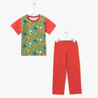 Пижама для мальчика (футболка+брюки), рост 104-110 см, цвет красный, принт микс 1311-60 - Фото 4