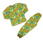 Пижама (кофточка, штанишки), рост 68-74 см, цвет зеленый, принт микс 1312-48 _М - Фото 2