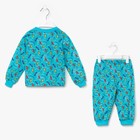 Пижама (кофточка, штанишки), рост 68-74 см, цвет голубой, принт микс 1312-48 _М - Фото 3