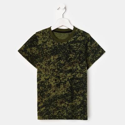 Футболка для мальчика камуфляж, цвет зелёный/МИКС, рост 146-152 см