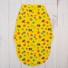 Пеленка-кокон на липучках, рост 50-62 см, кулирка, цвет жёлтый, принт микс - Фото 5