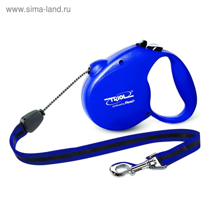 Рулетка Triol Flexi Standard Blue, трос, S 5м до 12кг - Фото 1