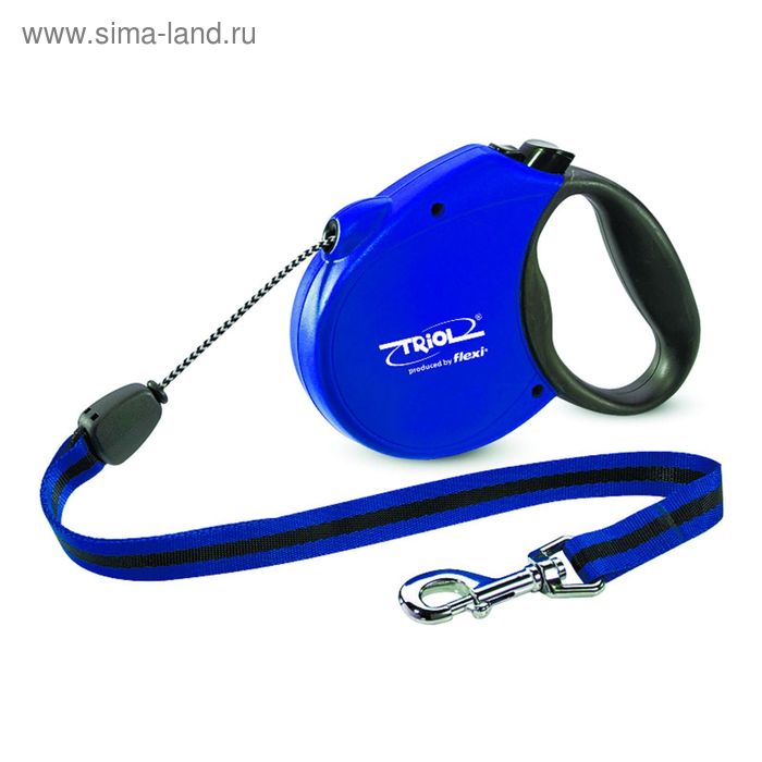 Рулетка Triol Flexi Standard Soft Blue, трос, L, 5м до 50кг - Фото 1