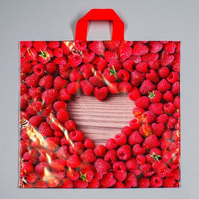 Пакет «Малина», полиэтиленовый с петлевой ручкой, 44×42 см, 70 мкм