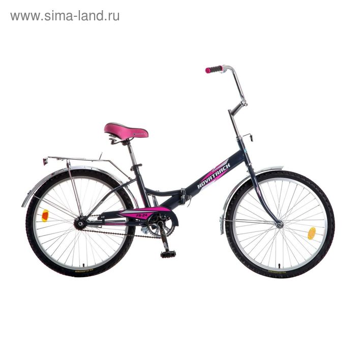 Велосипед 24" Novatrack FS, 2015, цвет серый/розовый - Фото 1