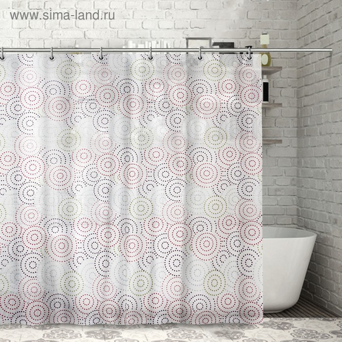 Штора для ванной комнаты Доляна «Спирелли», 180×180 см, PEVA - Фото 1
