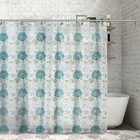 Штора для ванной комнаты Доляна «Голубые цветы», 180×180 см, PEVA - Фото 1