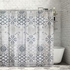 Штора для ванны Доляна «Плитка орнамент», 180×180 см, полиэстер - Фото 1