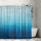 Штора для ванны Доляна «Градиент», 180×180 см, полиэстер, цвет голубой - Фото 1