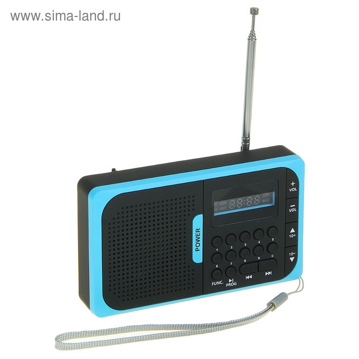 Радиоприемник Perfeo Voyager, УКВ+FM, MP3, USB, синий - Фото 1