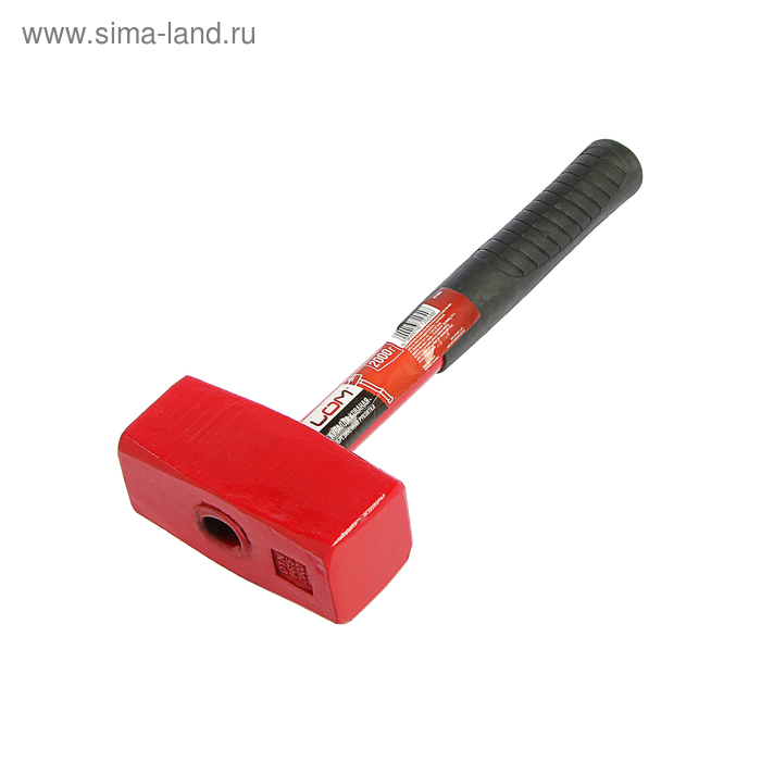 Кувалда ЛОМ, металлическая обрезиненная рукоятка, 2 кг - Фото 1