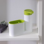 Подставка для ванных и кухонных принадлежностей с дозатором, 6×17,5×19 см, цвет МИКС - фото 320877168