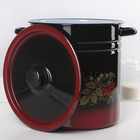 Кастрюля - бак эмалированная «Рябинушка», 12 л, d=24 см, цилиндрическая, цвет чёрно-красный, ручка МИКС - Фото 5