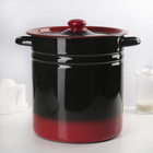 Кастрюля - бак эмалированная «Рябинушка», 12 л, d=24 см, цилиндрическая, цвет чёрно-красный, ручка МИКС - Фото 6