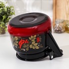 Чайник эмалированный «Рябина», 2.3 л, цвет красно-чёрный, деколь МИКС - Фото 4