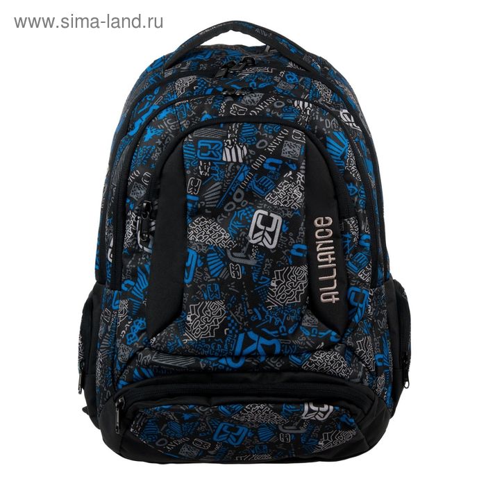 Рюкзак, 46х32х13 см, отделение на молнии, 2 кармана, цвет синий - Фото 1