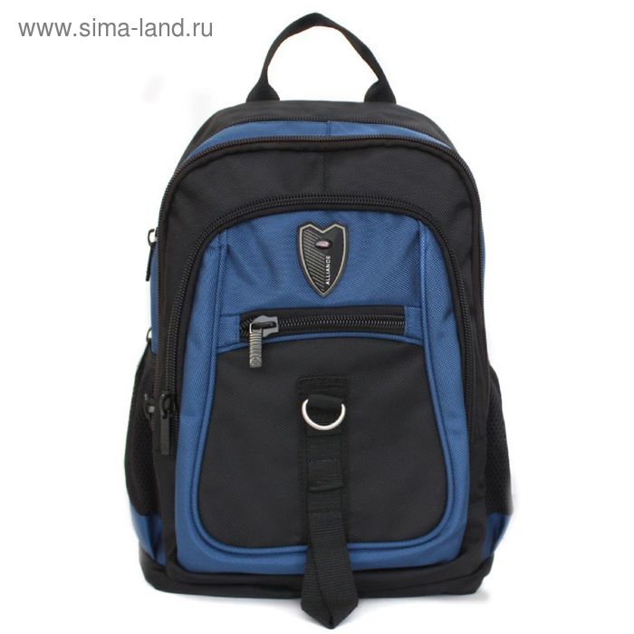 Рюкзак, 31х41х18 см, отделение на молнии, 2 кармана, цвет чёрно-синий - Фото 1