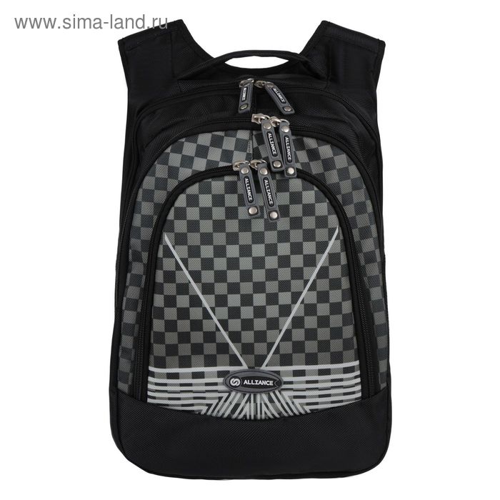 Рюкзак, 30х46х20 см, отделение на молнии, 2 кармана, цвет чёрно-серый - Фото 1
