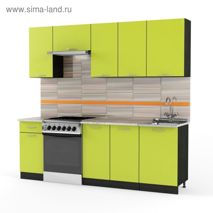 Кухонный гарнитур, 2300 мм, цвет Зеленое яблоко - Фото 1