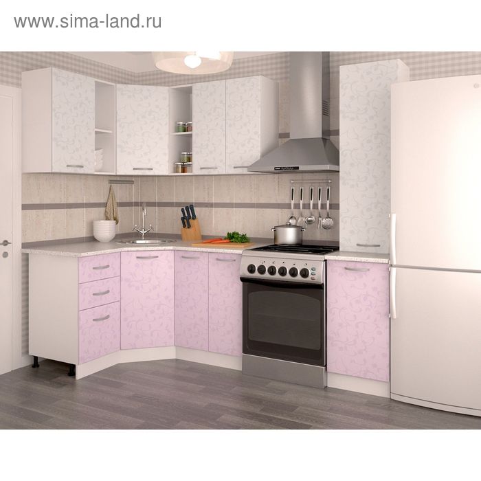 Кухонный гарнитур, 1250 х 1850 мм, цвет Белые цветы/Ирис - Фото 1
