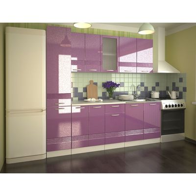 Кухонный гарнитур Волна, 2200 мм, цвет Фиолетовый металлик