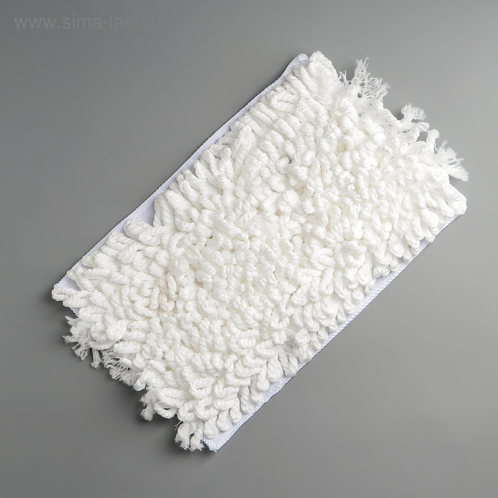 Насадка для швабры с зажимом-бабочкой Доляна, 30×18 см, микрофибра, цвет белый - Фото 1