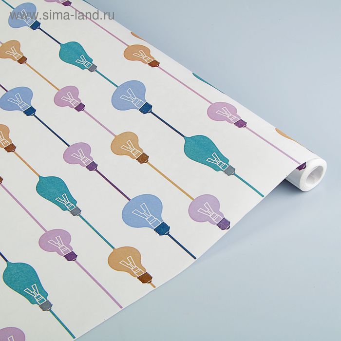 Бумага упаковочная крафт "Лампы", 0.7 х 10 м - Фото 1