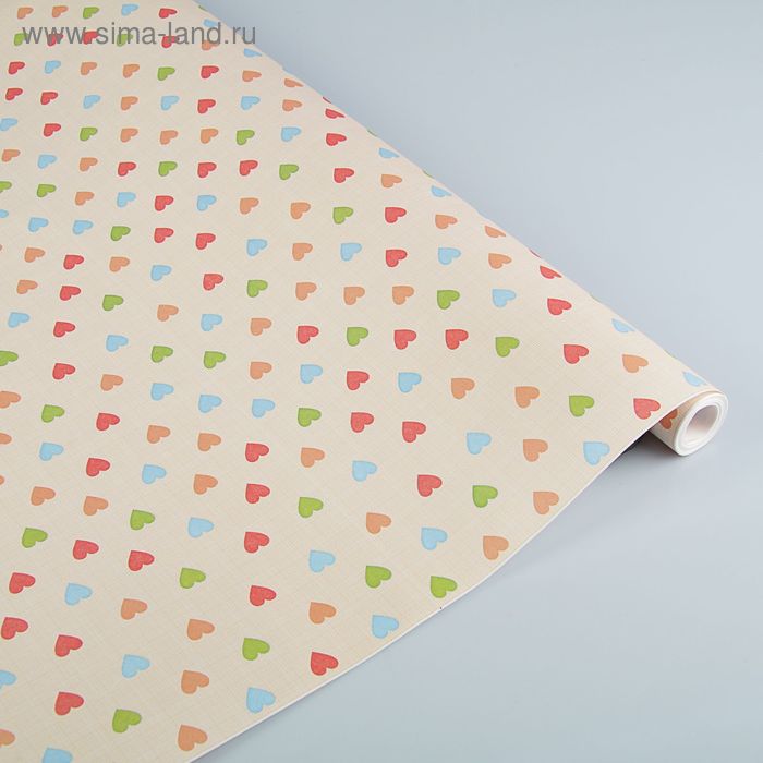 Бумага упаковочная крафт "Сердечки", 0.7 х 10 м - Фото 1