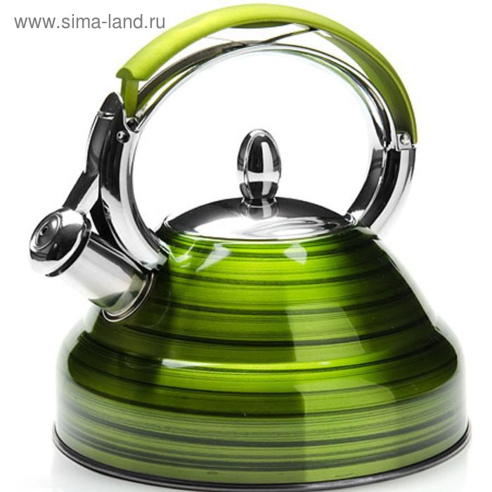 Чайник со свистком 2,7 л цвет зелёный - Фото 1