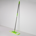 Швабра для мытья пола плоская Доляна, насадка из микрофибры 42×12 см, телескопическая стальная ручка 92-122 см, цвет МИКС - Фото 2