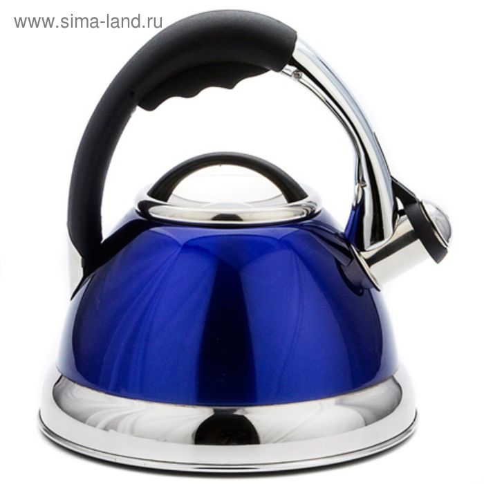 Чайник со свистком 2,6 л цвет синий - Фото 1