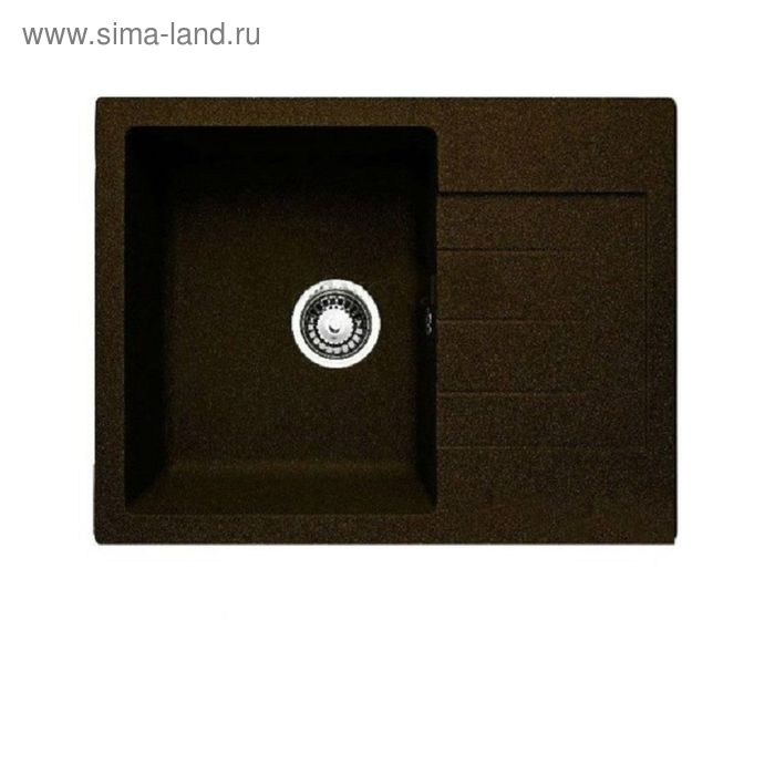 Мойка кухонная из литьевого мрамора Granicom G016, "Шоколад" - Фото 1
