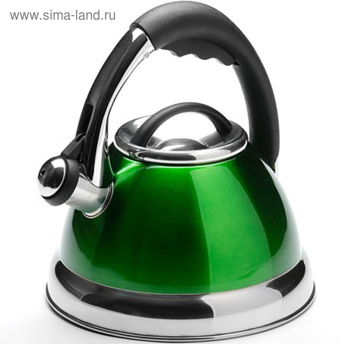 Чайник со свистком 2,6 л цвет зелёный   200266 - Фото 1