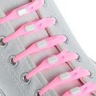 Набор шнурков для обуви, силиконовые, на застёжке, 6 мм, 12 см, 6 шт, цвет розовый - Фото 1