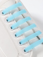 Шнурки для обуви, 6 шт., силиконовые, плоские, светящиеся в темноте, 13 мм, 9 см, голубые - Фото 2