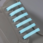 Набор шнурков для обуви, 6 шт, силиконовые, плоские, светящиеся в темноте, 13 мм, 9 см, цвет голубой - Фото 3