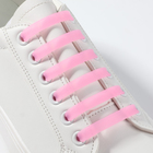 Набор шнурков для обуви, 6 шт, силиконовые, плоские, светящиеся в темноте, 13 мм, 9 см, цвет нежно-розовый - Фото 2