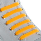 Набор шнурков для обуви, 6 шт, силиконовые, плоские, 13 мм, 9 см, цвет оранжевый неоновый - Фото 3