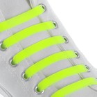 Набор шнурков для обуви, 6 шт, силиконовые, плоские, 13 мм, 9 см, цвет жёлтый неоновый - Фото 3
