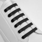 Набор шнурков для обуви, 6 шт, силиконовые, плоские, 13 мм, 9 см, цвет чёрный - Фото 2