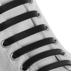 Набор шнурков для обуви, 6 шт, силиконовые, плоские, 13 мм, 9 см, цвет чёрный - Фото 3