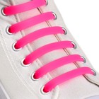 Набор шнурков для обуви, 6 шт, силиконовые, плоские, 13 мм, 9 см, цвет розовый неоновый - Фото 3