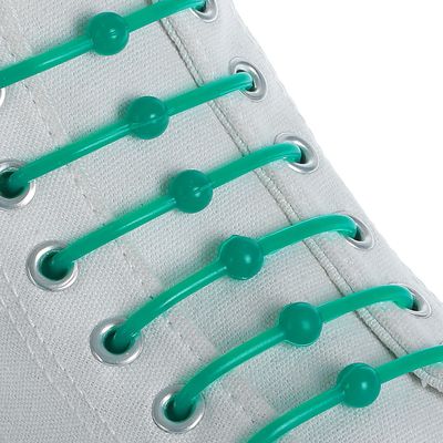 Набор шнурков для обуви «Шар», 6 шт, силиконовые, круглые, d = 15 мм, 6,5 см, цвет зелёный