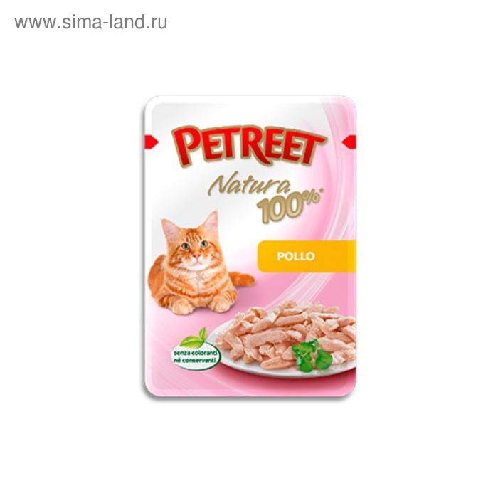 Влажный корм Petreet для кошек, курица, пауч, 85 г - Фото 1