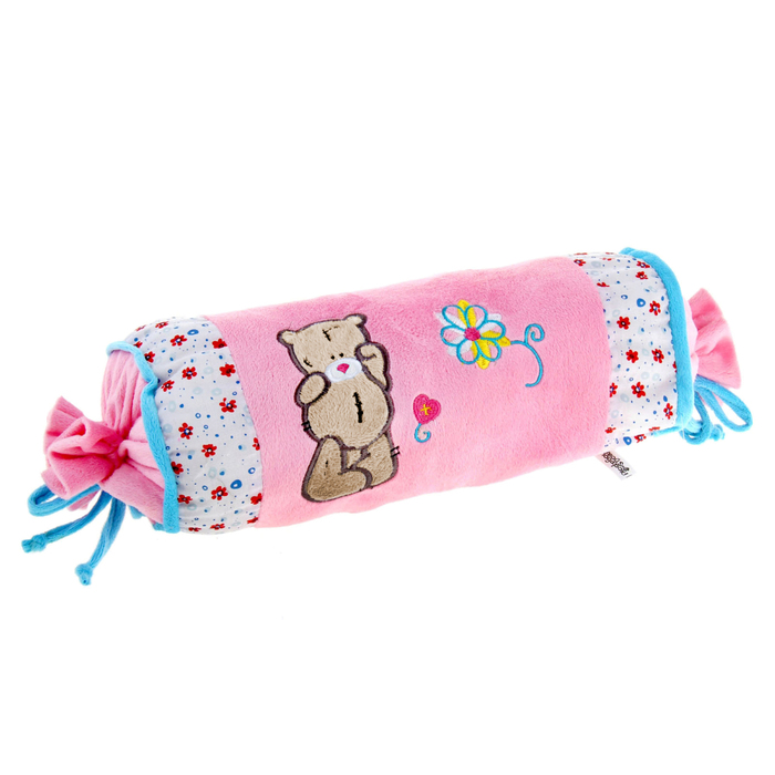 Мягкая игрушка -подушка овал розовая с мишкой - Фото 1